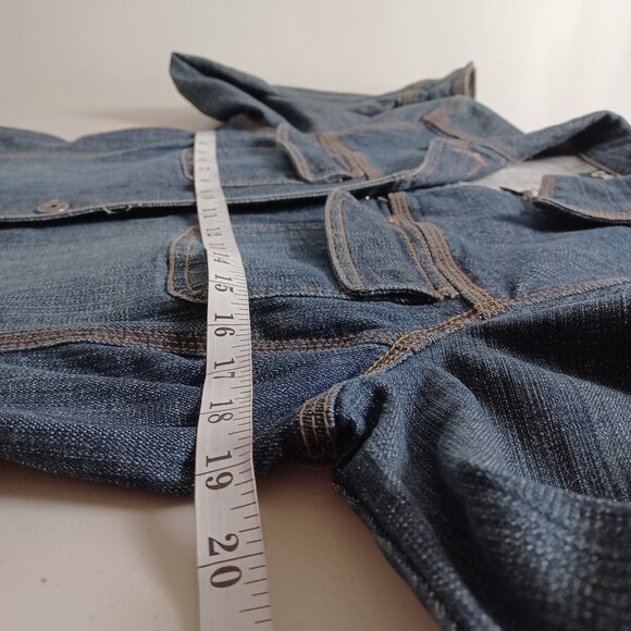 Contrast Jeans Stretch Denim Jacket - Picture 10 of 16